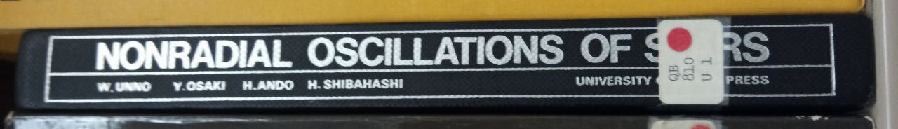 Unno, Wasaburo ; Osaki, Yoji ; Ando, Hiroyasu ; Saio, H. ; Shibahashi, H.: Nonradial Oscillations of Stars.  University of Tokyo Press, 1989, 2nd ed.